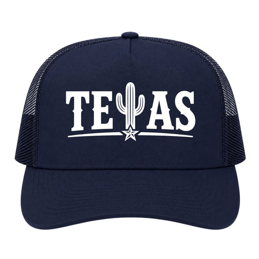 Navy Blue Texas Cactus Golf Trucker Hat