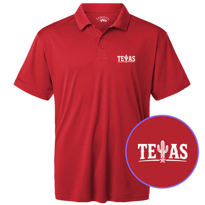 Red Texas Cactus Men's Golf Polo Shirt