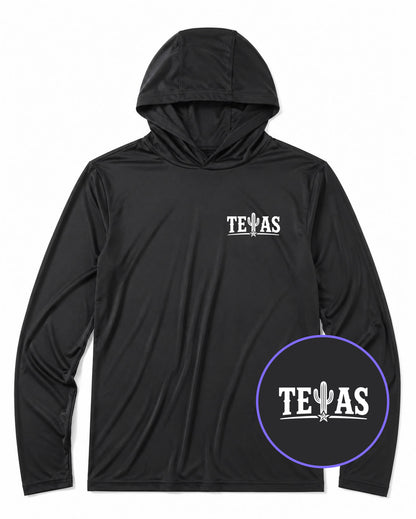 Black Texas Cactus Men's Lightweight Performance Golf Hoodie