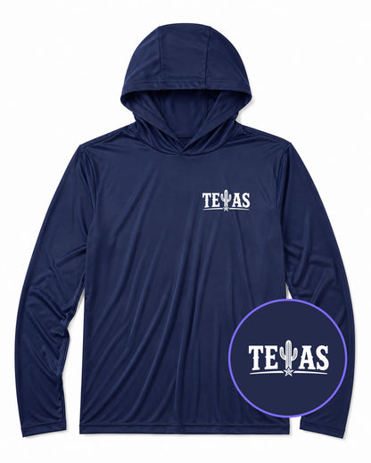 Navy Blue Texas Cactus Men's Lightweight Performance Golf Hoodie