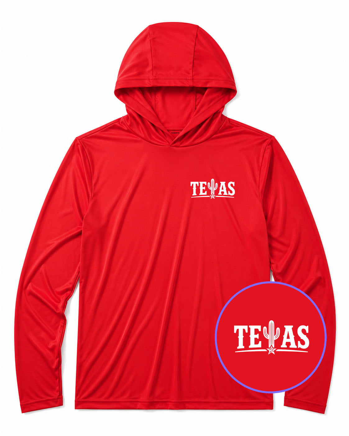 Red Texas Cactus Men's Lightweight Performance Golf Hoodie