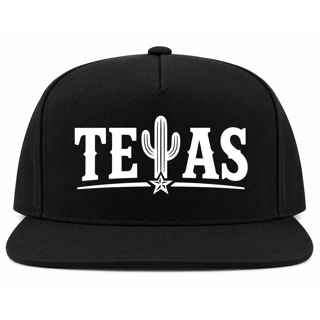 Black Texas Cactus Golf Snapback Hat