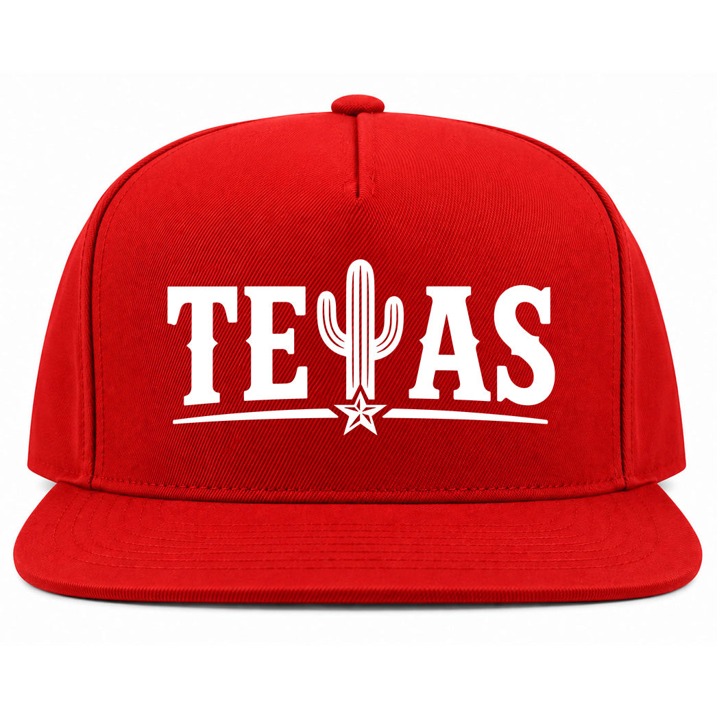 Red Texas Cactus Golf Snapback Hat