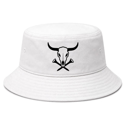 White Texas Cattle Skull Golf Bucket Hat