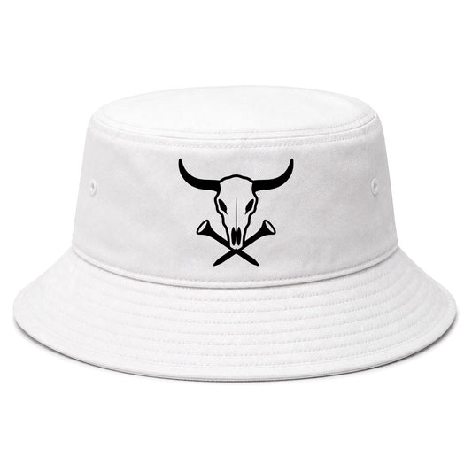 White Texas Cattle Skull Golf Bucket Hat