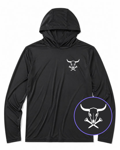 Black Texas Cattle Skull Men's Lightweight Performance Golf Hoodie