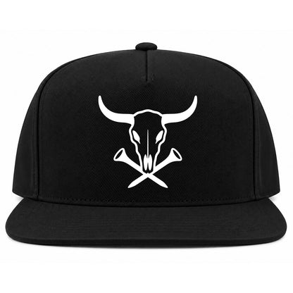 Black Texas Cattle Skull Golf Snapback Hat