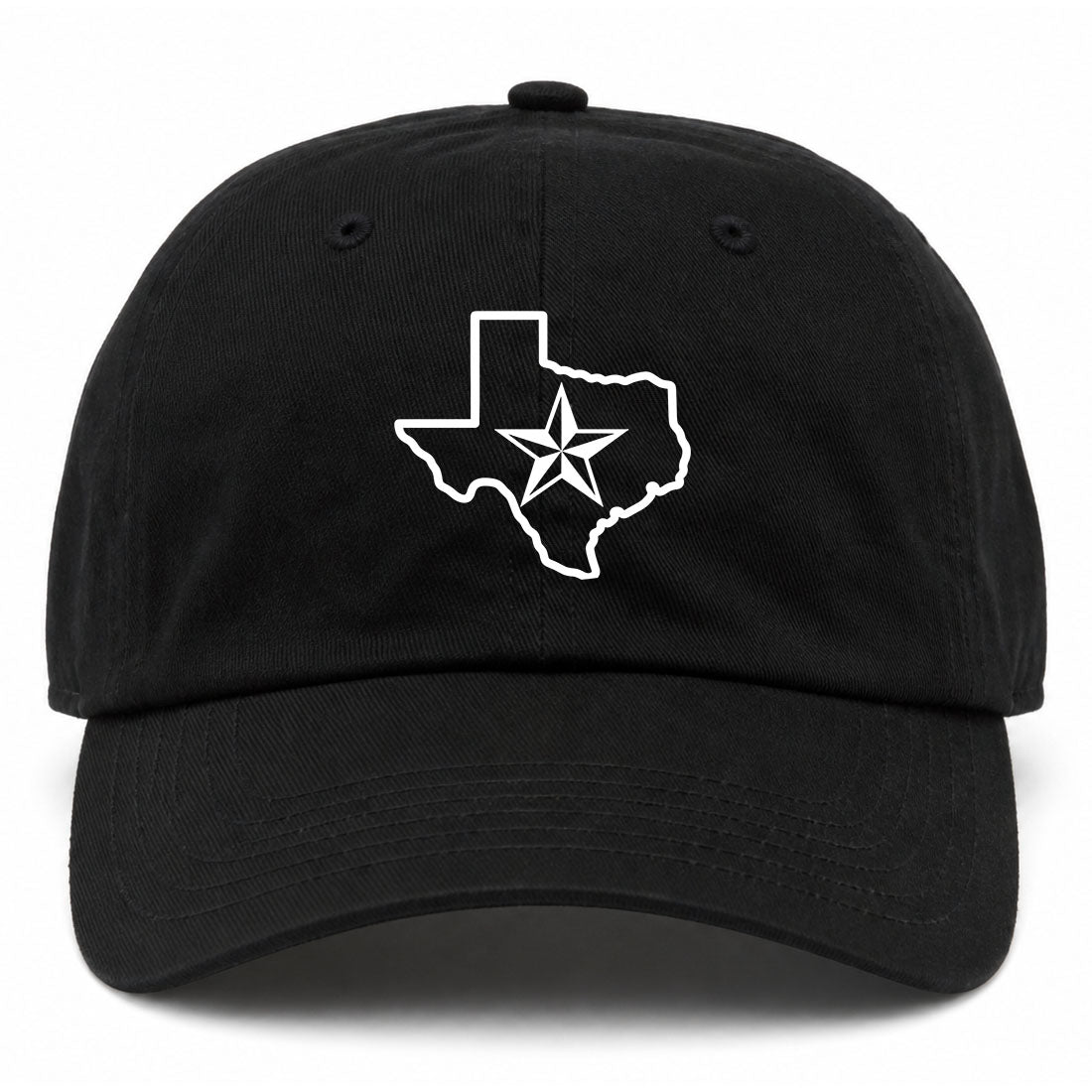 Black Texas Lone Star State Golf Dad Hat