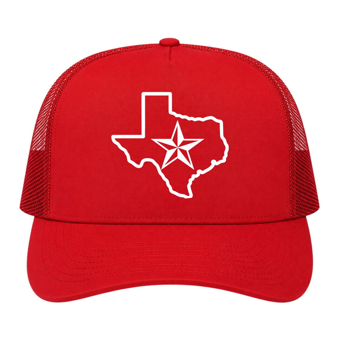 Red Texas Lone Star State Golf Trucker Hat
