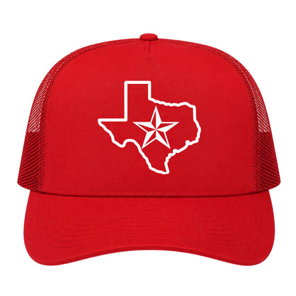 Red Texas Lone Star State Golf Trucker Hat