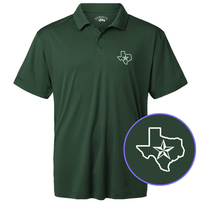 Green Texas Lone Star State Men's Golf Polo Shirt