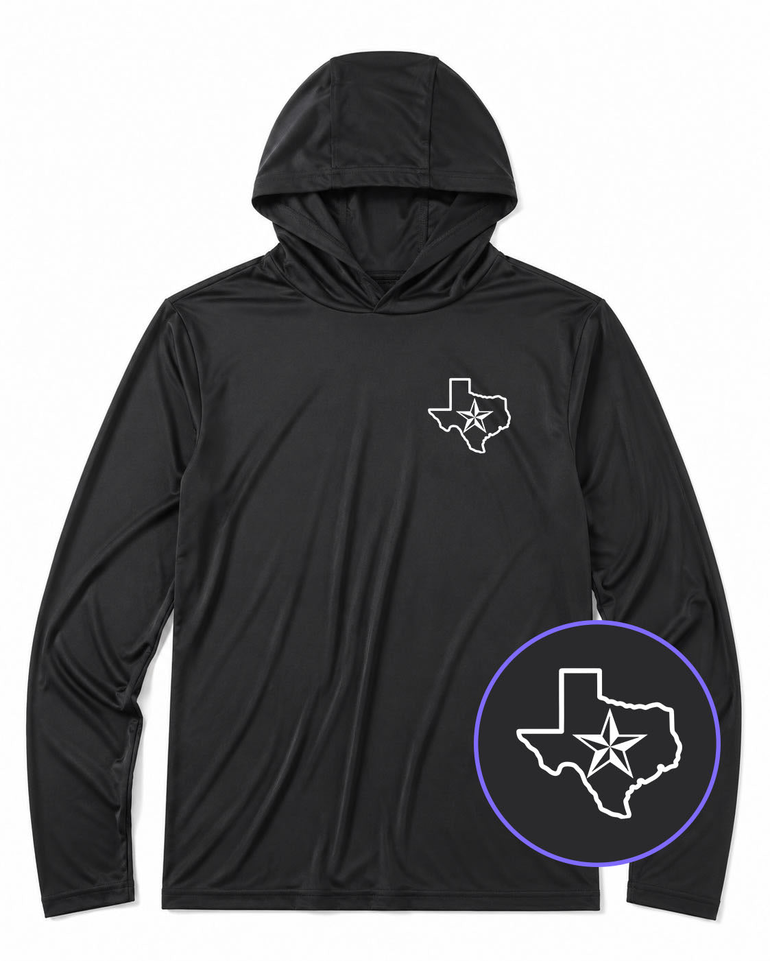 Black Texas Lone Star State Men's Lightweight Performance Golf Hoodie