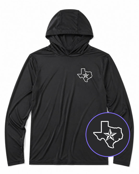 Black Texas Lone Star State Men's Lightweight Performance Golf Hoodie
