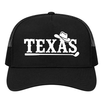 Black Texas Western Golf Trucker Hat