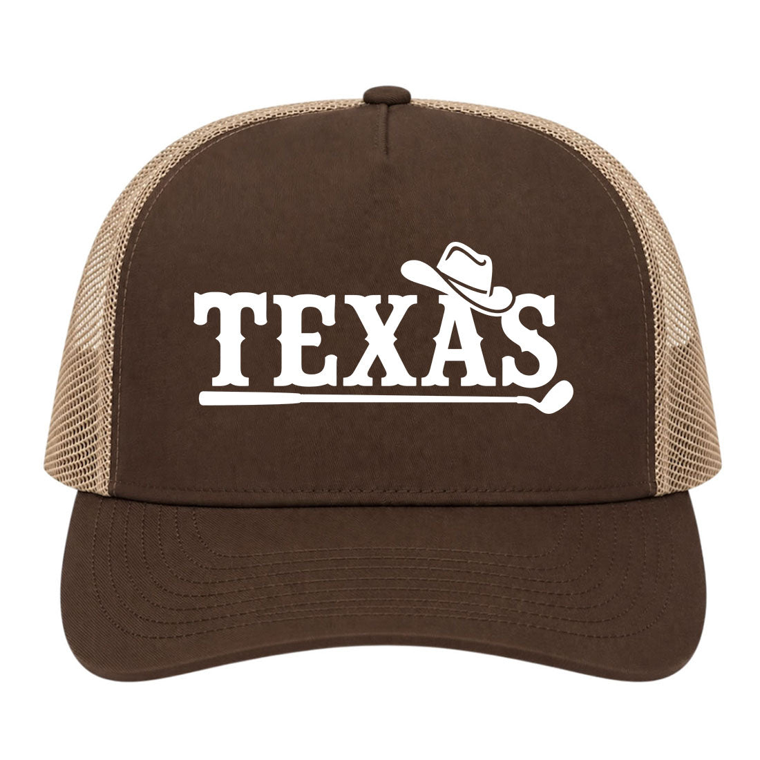 Brown Texas Western Golf Trucker Hat