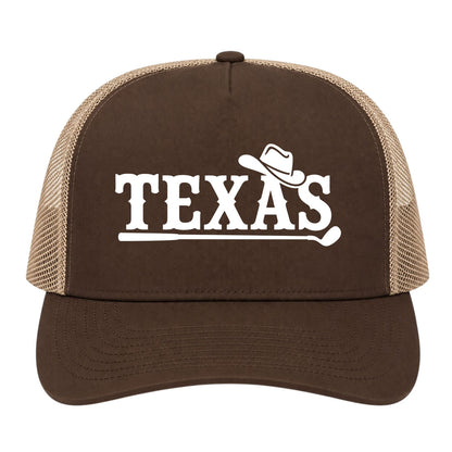 Brown Texas Western Golf Trucker Hat