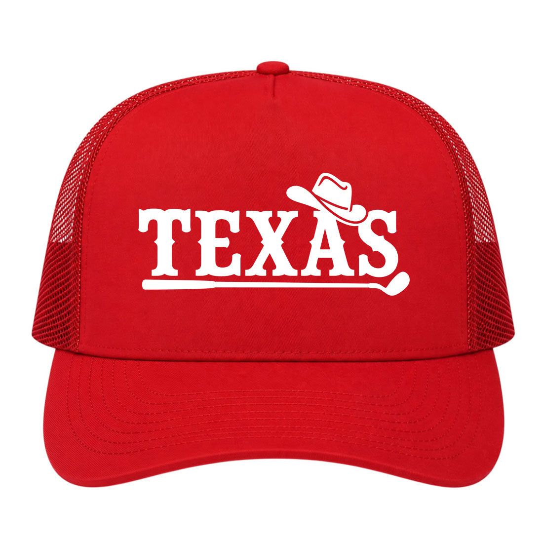 Red Texas Western Golf Trucker Hat