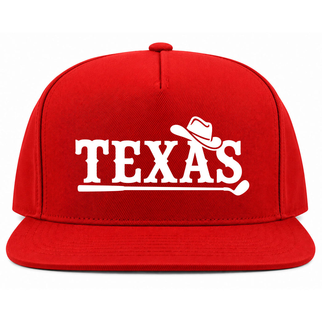 Red Texas Western Golf Snapback Hat