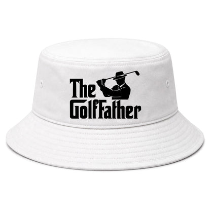 White The Golf Father Funny Golf Bucket Hat