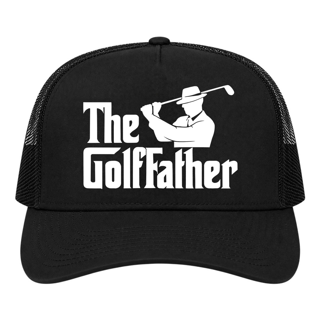 Black The Golf Father Funny Golf Trucker Hat