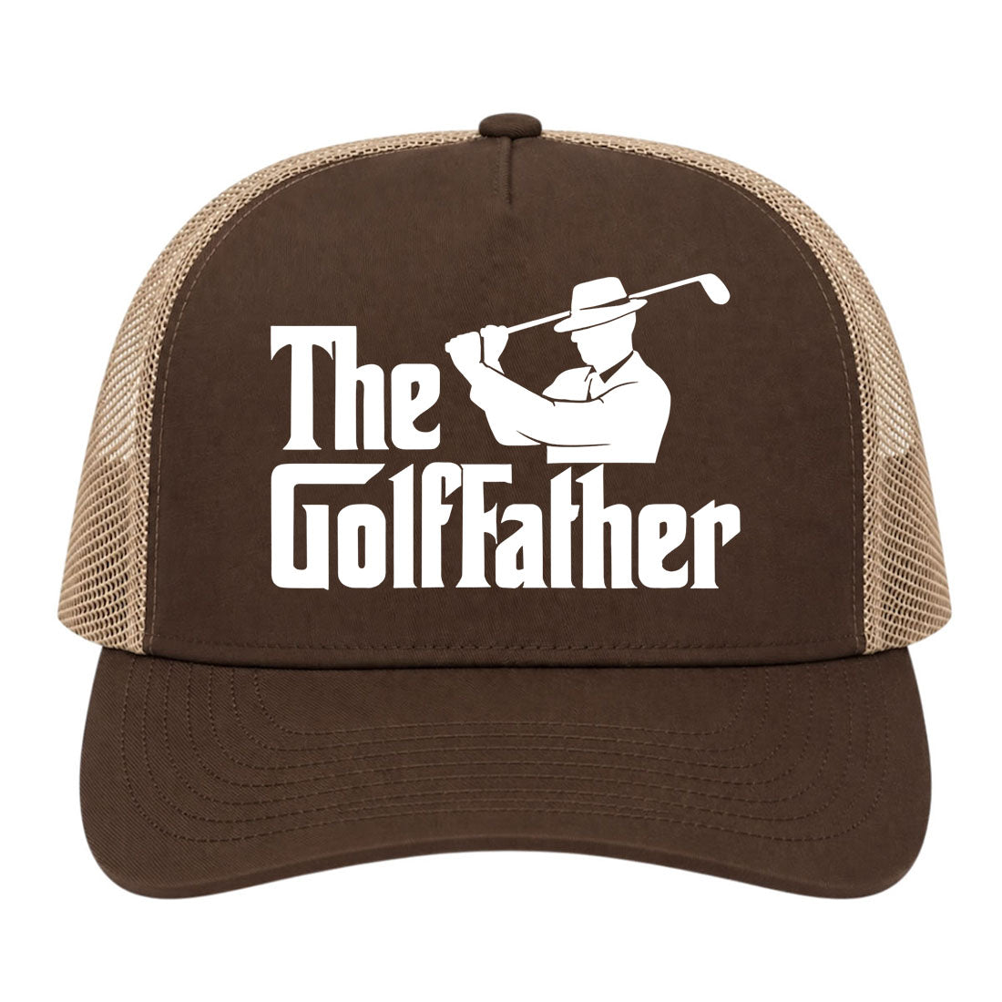 Brown The Golf Father Funny Golf Trucker Hat