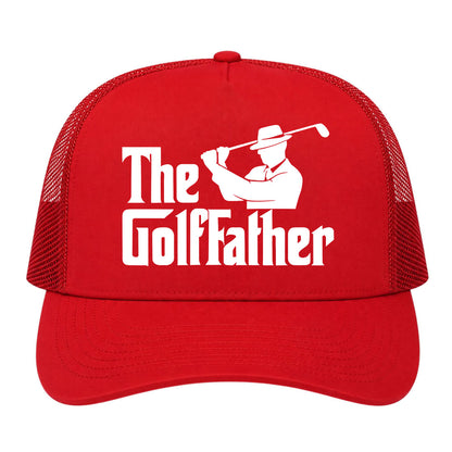 Red The Golf Father Funny Golf Trucker Hat