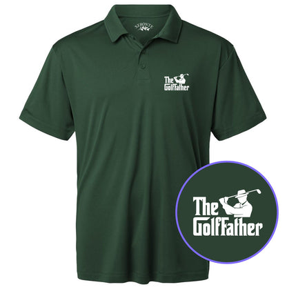 Green The Golf Father Funny Men's Golf Polo Shirt