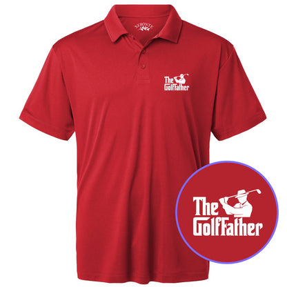 Red The Golf Father Funny Men's Golf Polo Shirt