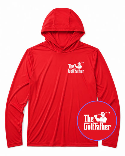 Red The Golf Father Funny Men's Lightweight Performance Golf Hoodie