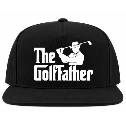 Black The Golf Father Funny Golf Snapback Hat