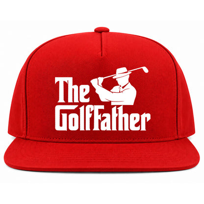 Red The Golf Father Funny Golf Snapback Hat