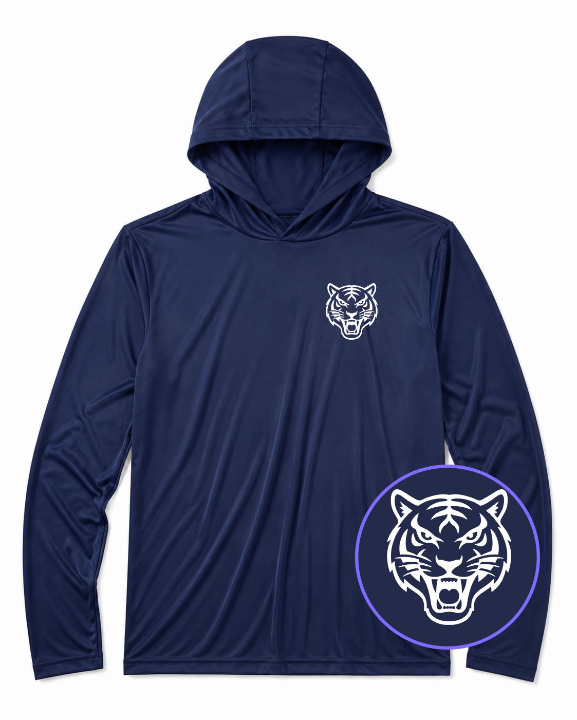 Navy Blue Tiger Men's Lightweight Performance Golf Hoodie