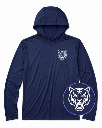 Navy Blue Tiger Men's Lightweight Performance Golf Hoodie