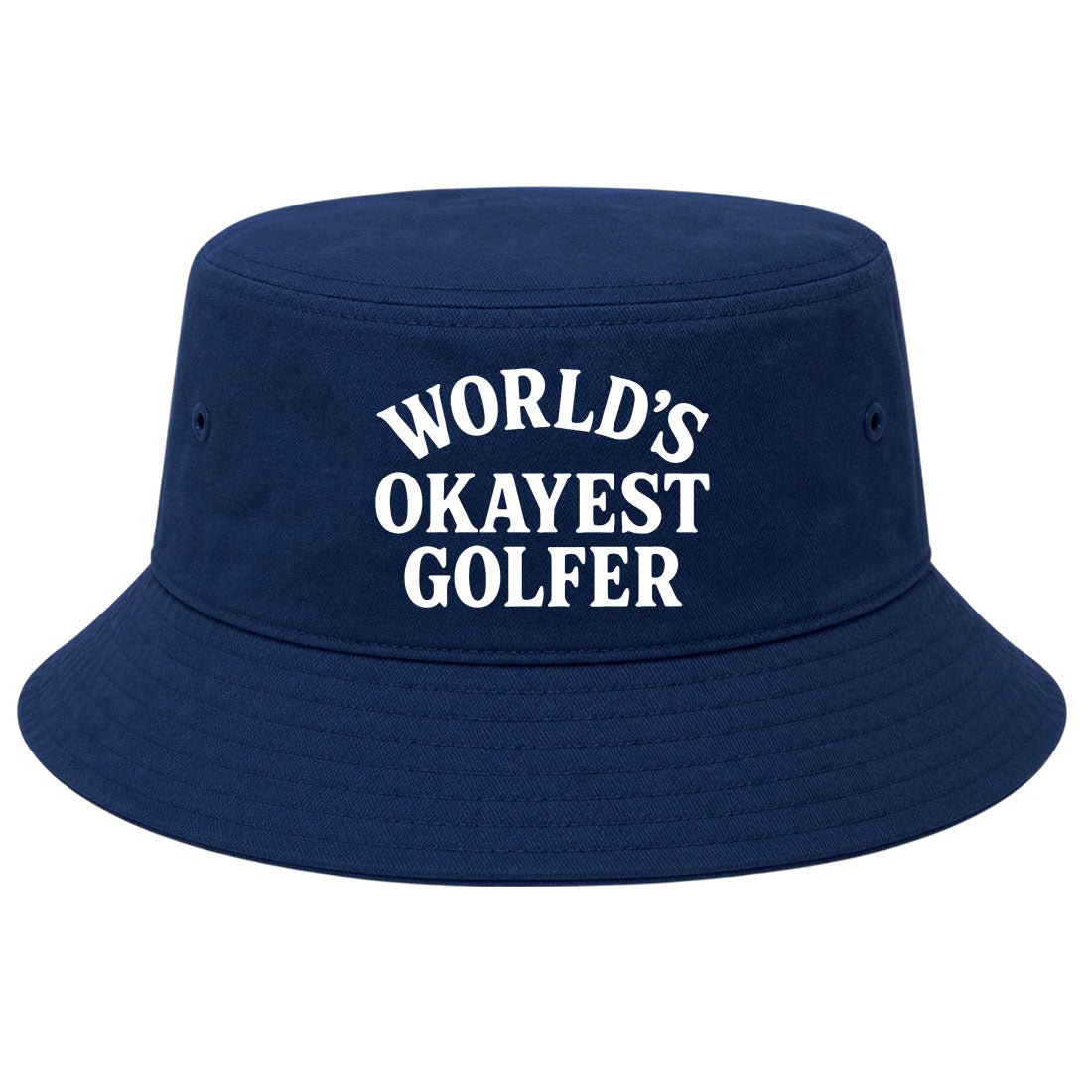 Navy Worlds Okayest Golfer Golf Bucket Hat