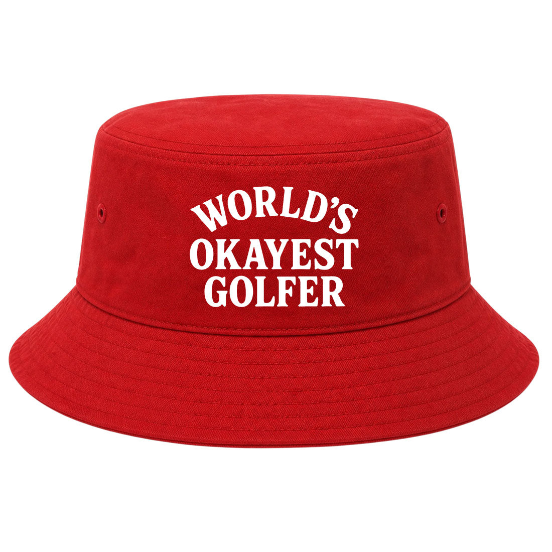 Red Worlds Okayest Golfer Golf Bucket Hat