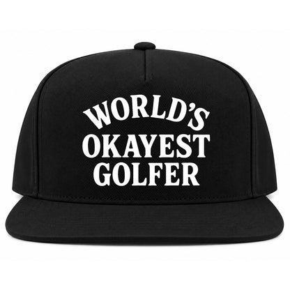 Black Worlds Okayest Golfer Golf Snapback Hat