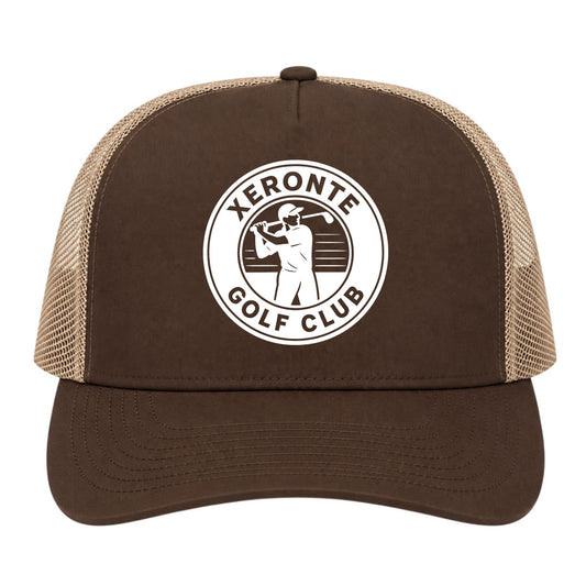 Brown Xeronte Golf Club Logo Trucker Hat