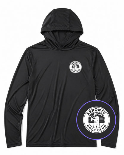 Black Xeronte Golf Club Logo Men's Performance Golf Hoodie