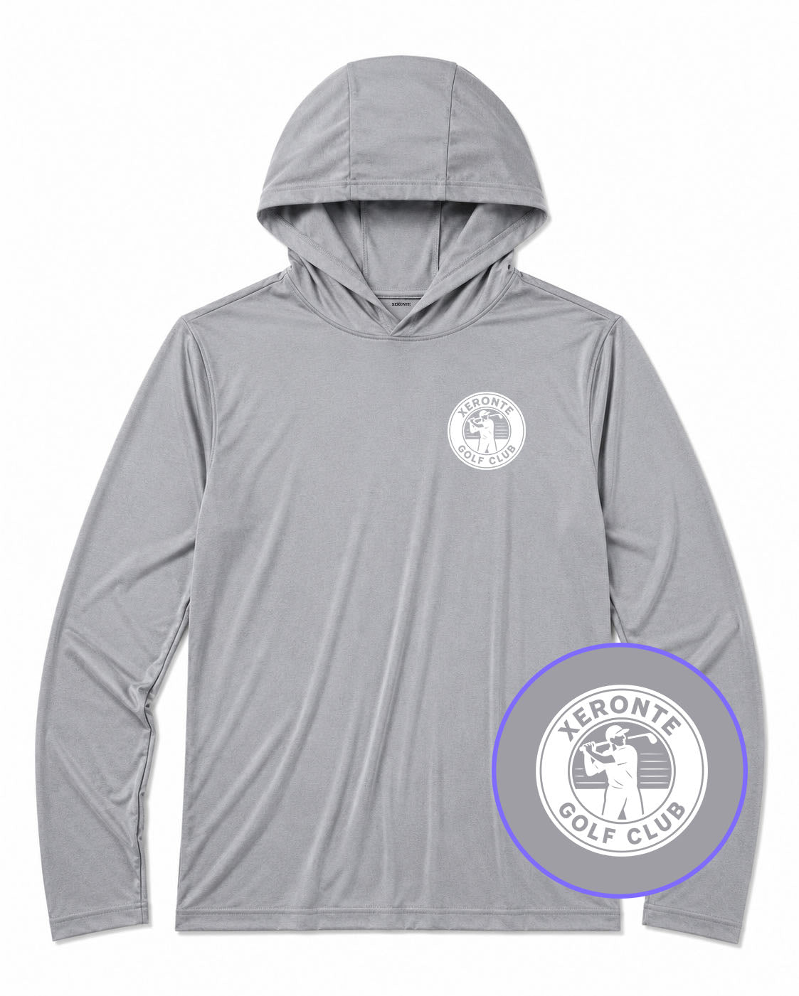 Grey Xeronte Golf Club Logo Men's Performance Golf Hoodie