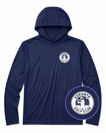 Navy Blue Xeronte Golf Club Logo Men's Performance Golf Hoodie