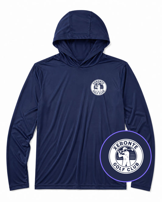 Navy Blue Xeronte Golf Club Logo Men's Performance Golf Hoodie