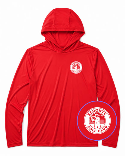 Red Xeronte Golf Club Logo Men's Performance Golf Hoodie