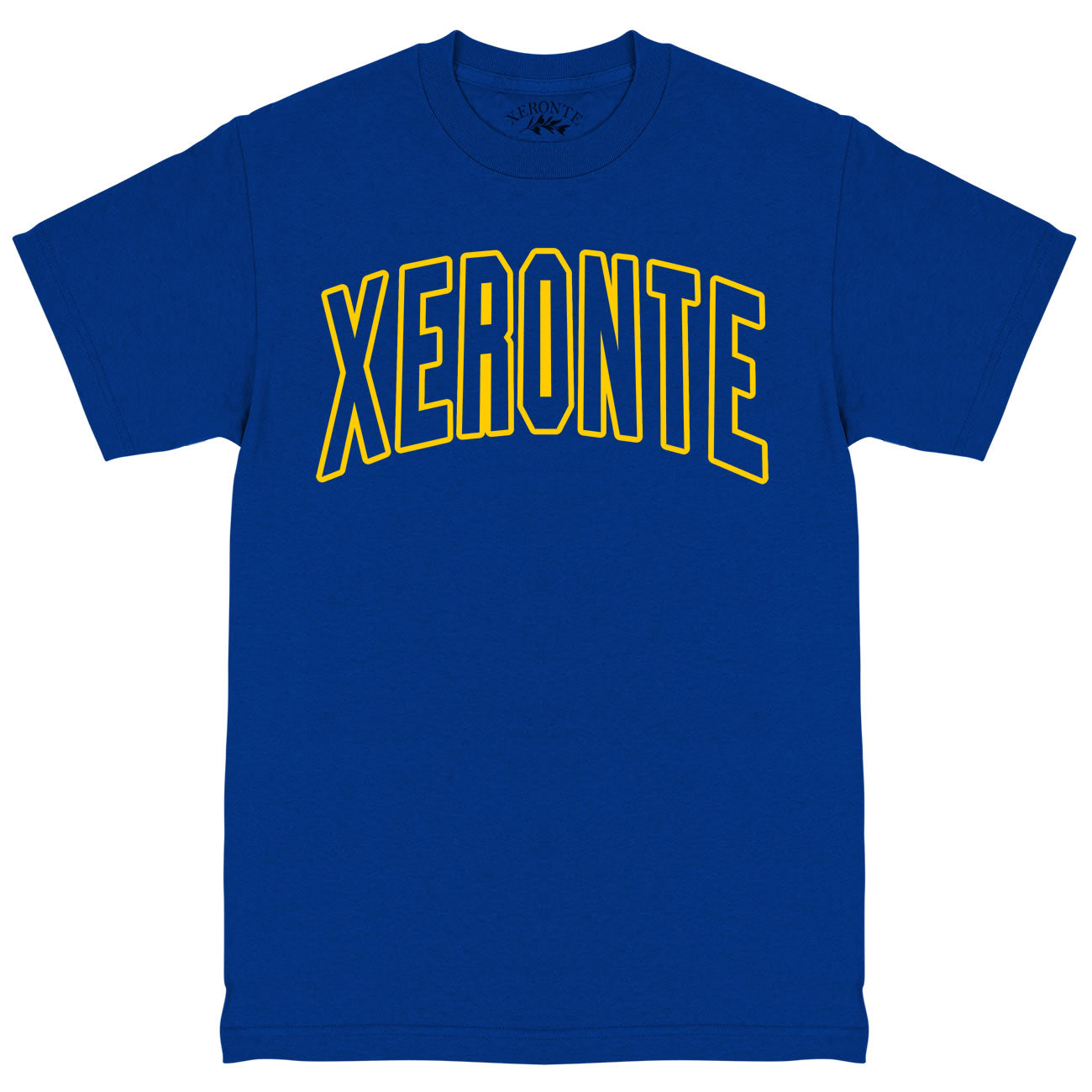 Royal Blue Yellow College Logo Mens T-Shirt