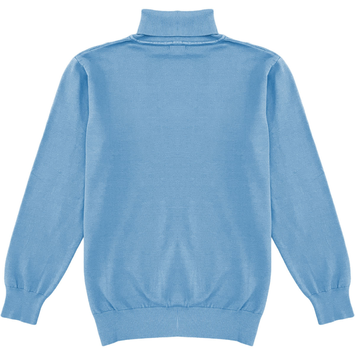 Baby Blue Mens Long Sleeve Knit Turtleneck Sweater Back