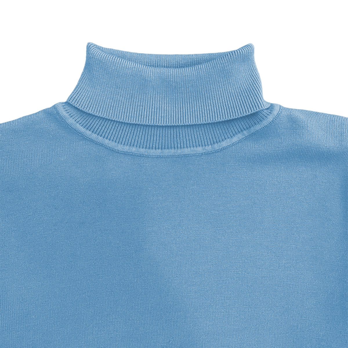 Baby Blue Mens Long Sleeve Knit Turtleneck Sweater Xeronte