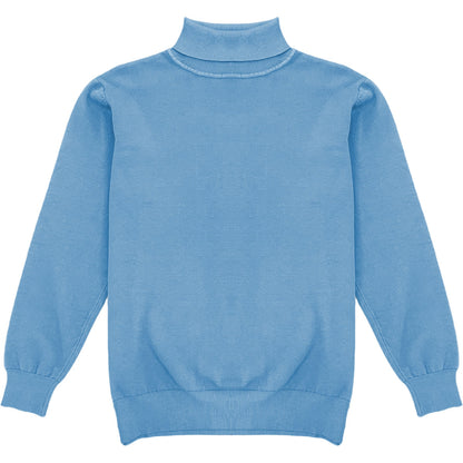 Baby Blue Mens Long Sleeve Knit Turtleneck Sweater
