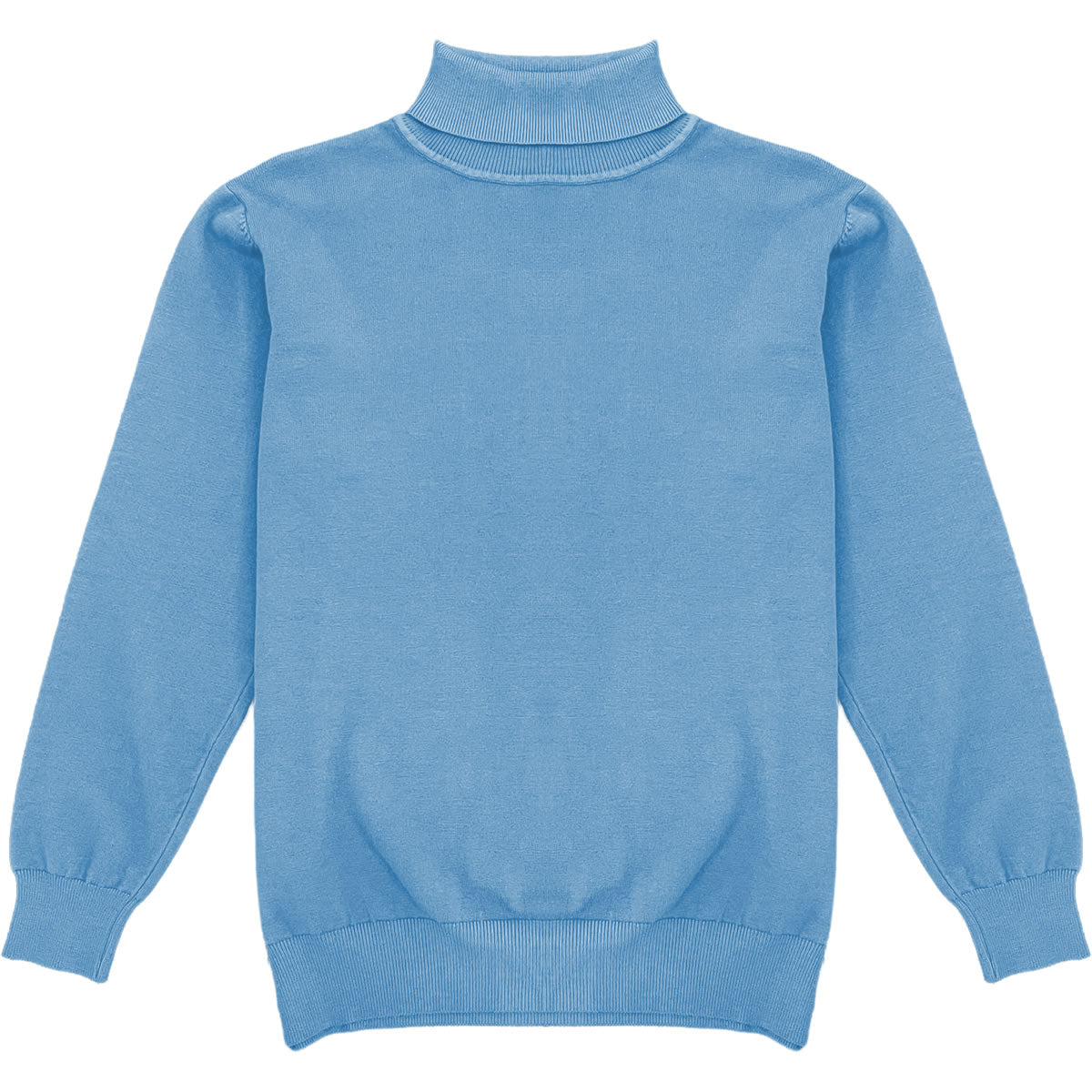 Baby Blue Mens Long Sleeve Knit Turtleneck Sweater