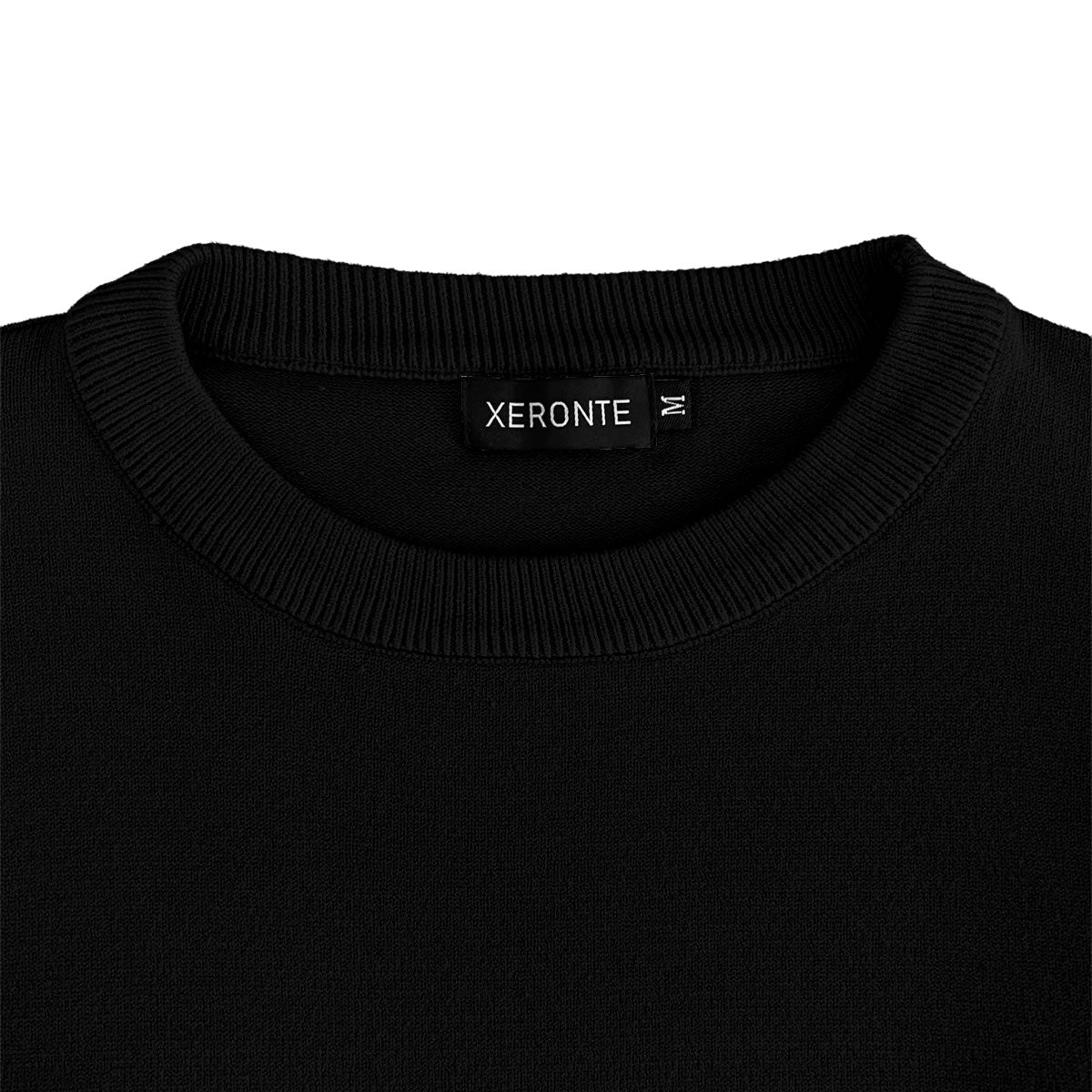Xeronte Xeronte Xeronte Black Mens Knit Classic Crewneck Sweater