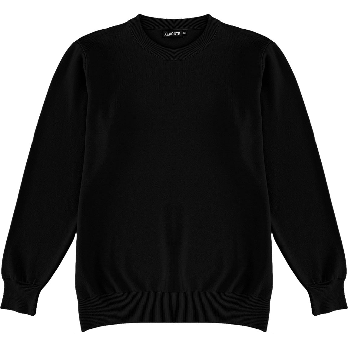 Black Mens Knit Classic Crewneck Sweater