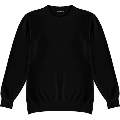 Black Mens Knit Classic Crewneck Sweater